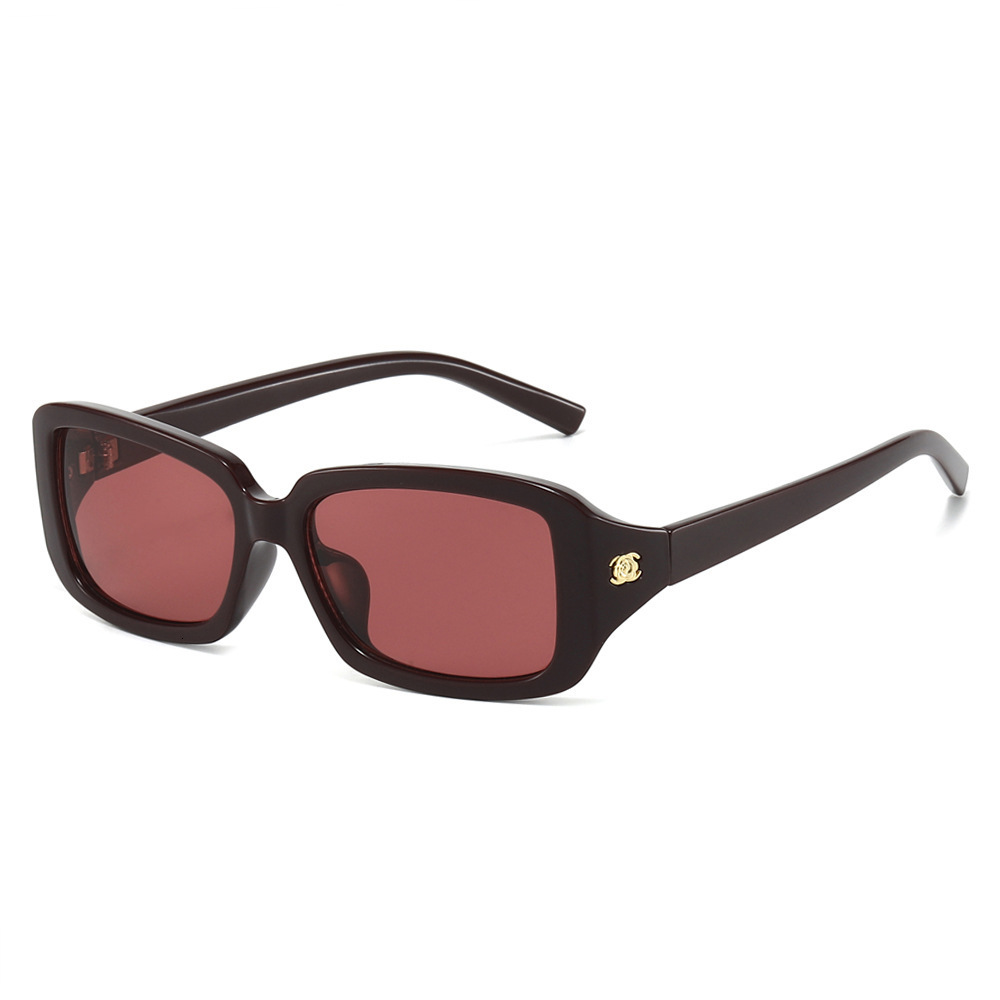 2026 New Square Frame Fashion European And American Casual Simple Rectangular Versatile Floral Decorative Sunglasses - view 6