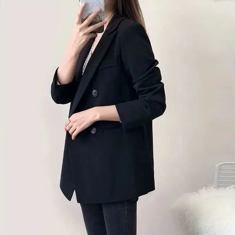 Women Blazer Jacket Korean Chic Long Sleeve Coat Black Office Ladies Suit Loose y ner Clothing Buttons Mujer 260625 - view 5