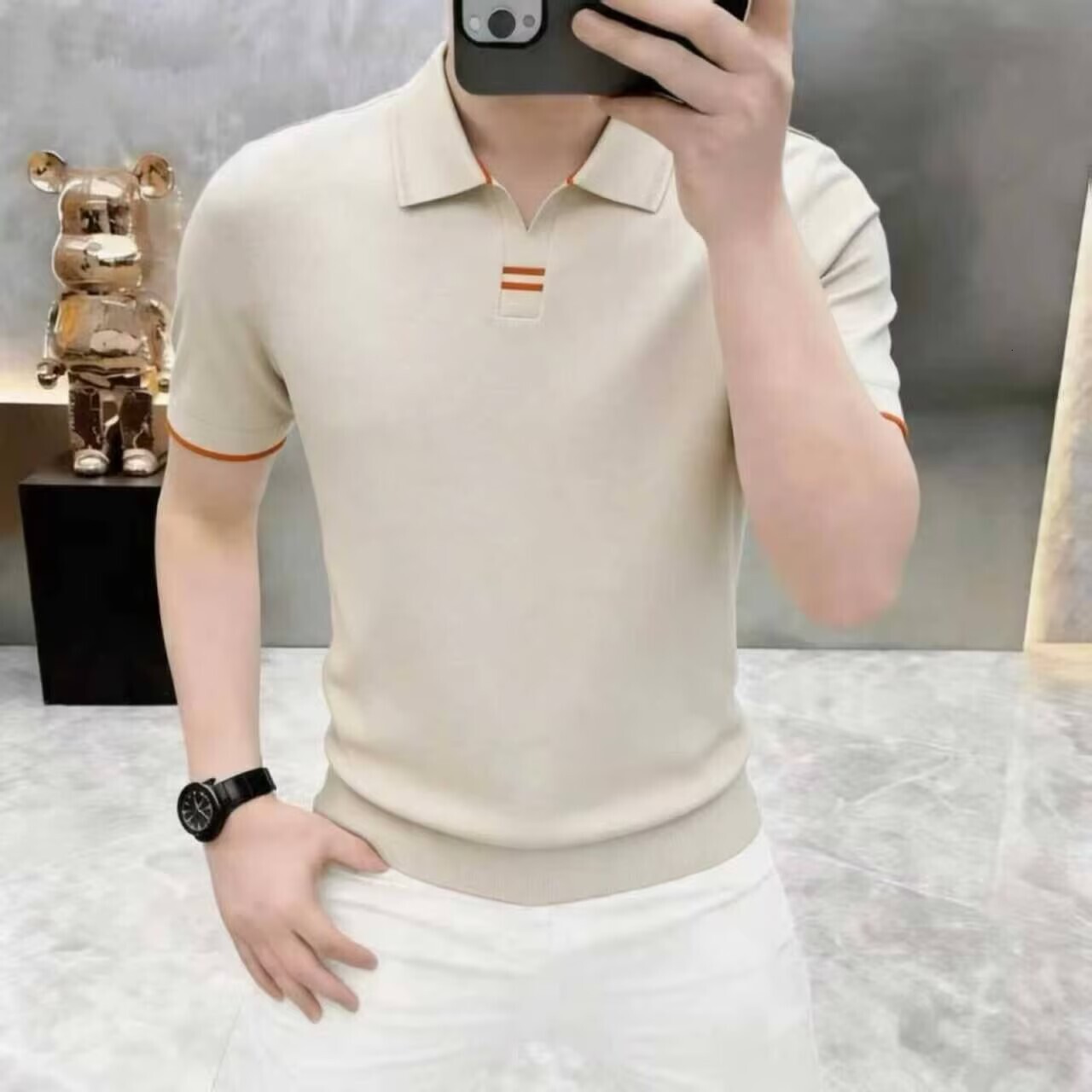 High-End Summer Fashion Lapel Short-Sleeve T-Shirt POLO Shirt Trendy Business Casual Half-Sleeve Men's Clothing