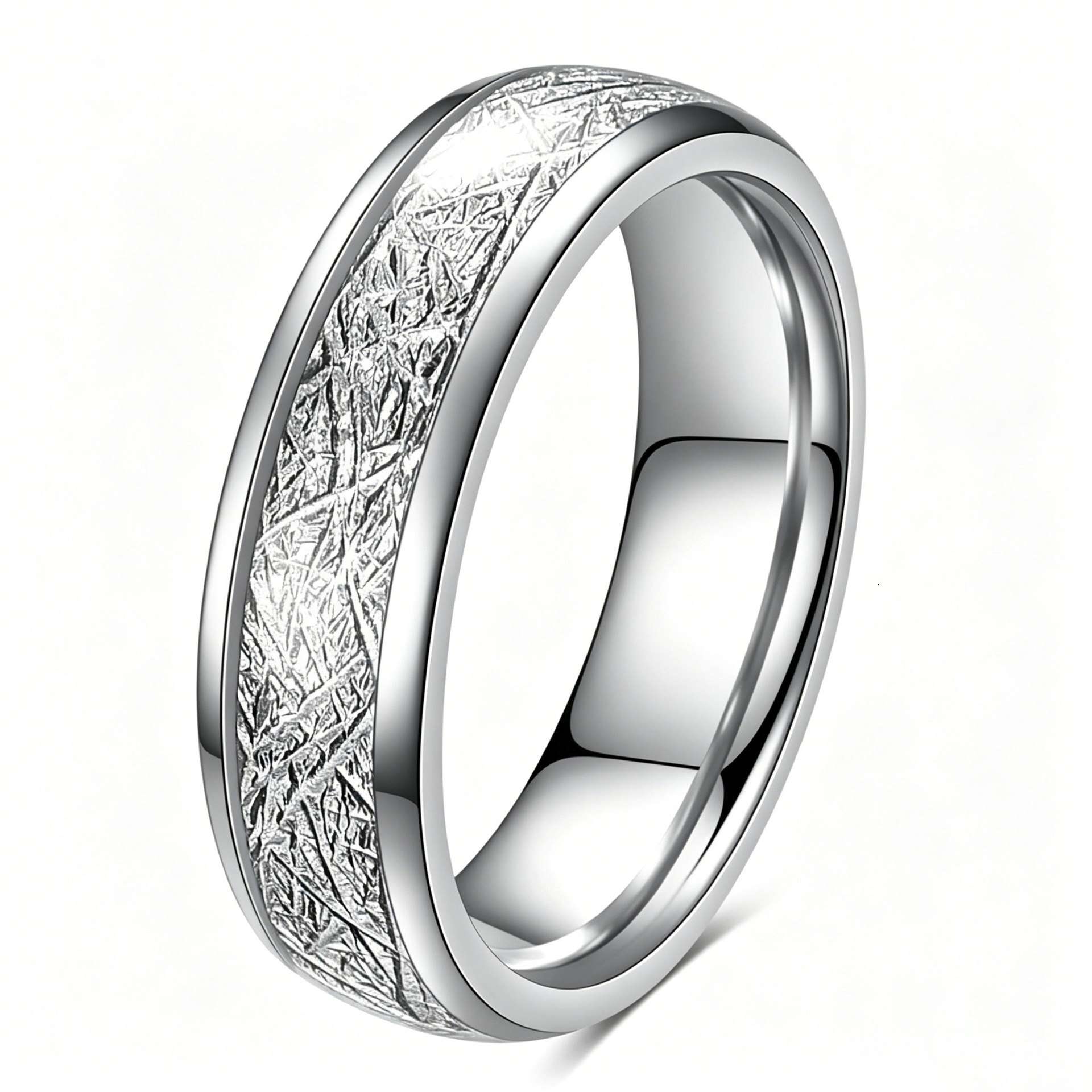 4-6mm New In Frosted Meteorite Pattern Sphere Ring Titanium Stainless Steel Versatile Finger Rings For Lovers Couple Men And Women Jewelry Wholesale B - view 7
