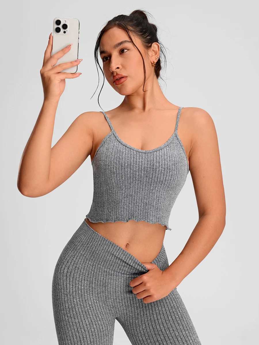 Strappy Tank Tops for Summer Women Vest Sleeveless T-shirts Casual Cami Tops Yoga Tanks Moisture Wicking Seamless Sports Vest M260626 - view 5