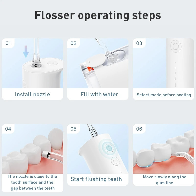 MIJIA Portable Oral Irrigator F300 Dental Water Jet Flosser Teeth Bucal Tooth Cleaner Waterpulse MEO703 260626 - view 7