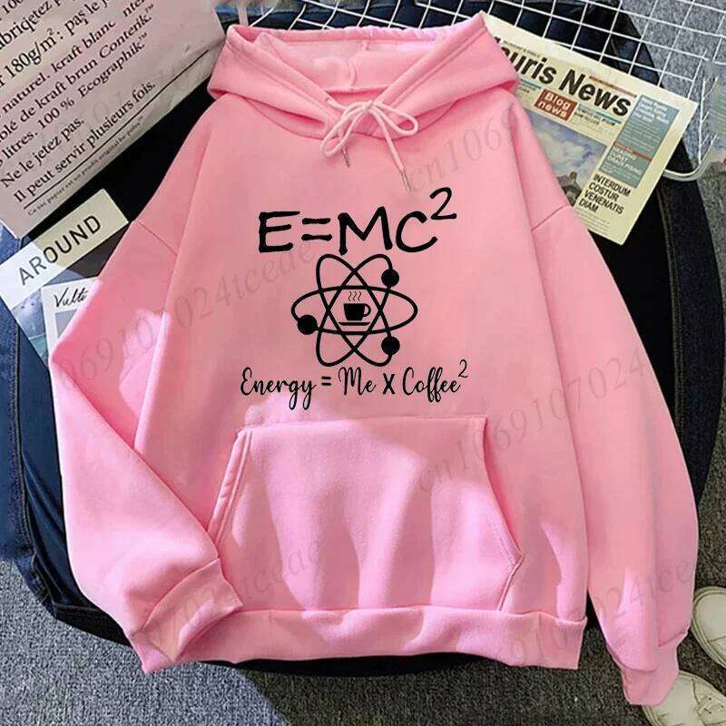 Funny E=mc2 Energy Equals Milk Times Coffee Squared Graphic Personalized Men Women Novelty Sweatshirt Fashion Hoodies W260626 - view 5