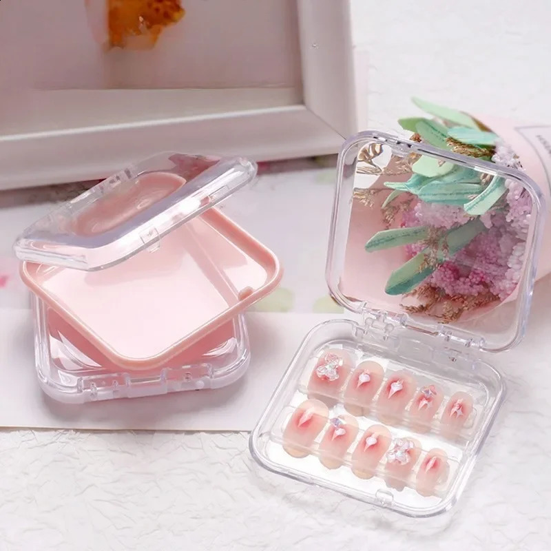 10 Pieces Empty Nail Boxes For Packaging Square Shape Box Wholesale Nail Tips Press On Nail Packaging Case Small Business 260626 - view 1