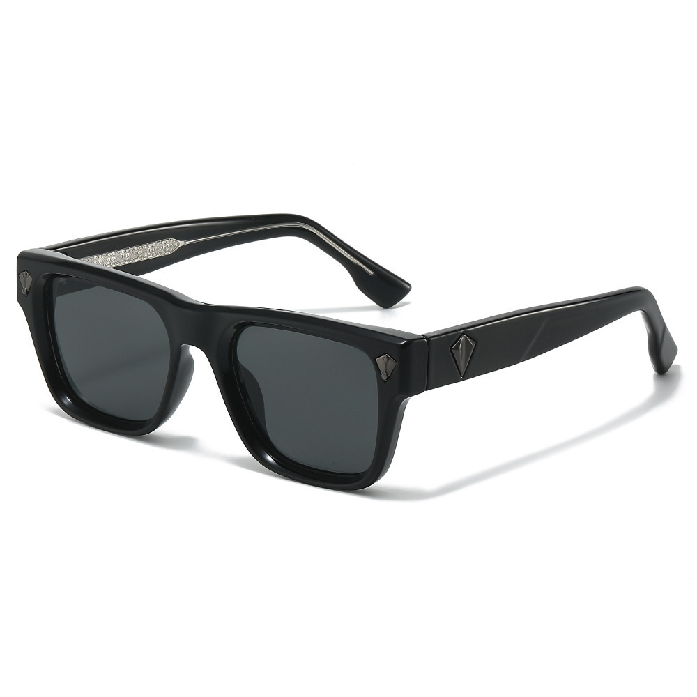 2026 New Vintage Square Frame Sunglasses, Style, Versatile And Simple, Acetate Clip-On Unisex Sunglasses - view 6