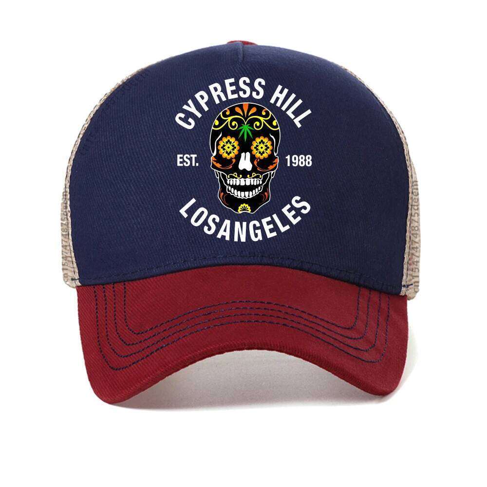Cypress Hill - LA 1988 Sugar Skull print baseball cap fashion summer mesh Snapback hats casual adjustable breathable trucker hat W260626 - view 3
