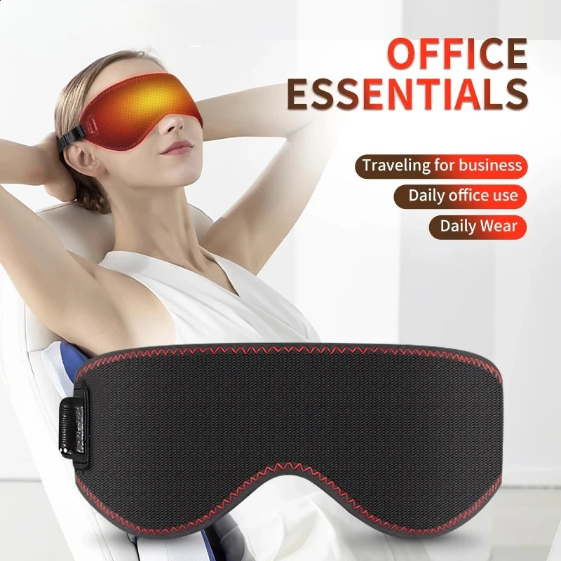 Heating Massage Eye Mask - Compress Relieves Fatigue Dark Circles Aids Sleep 3 Gears Heat Vibration For Eye Strain 260624 - view 3