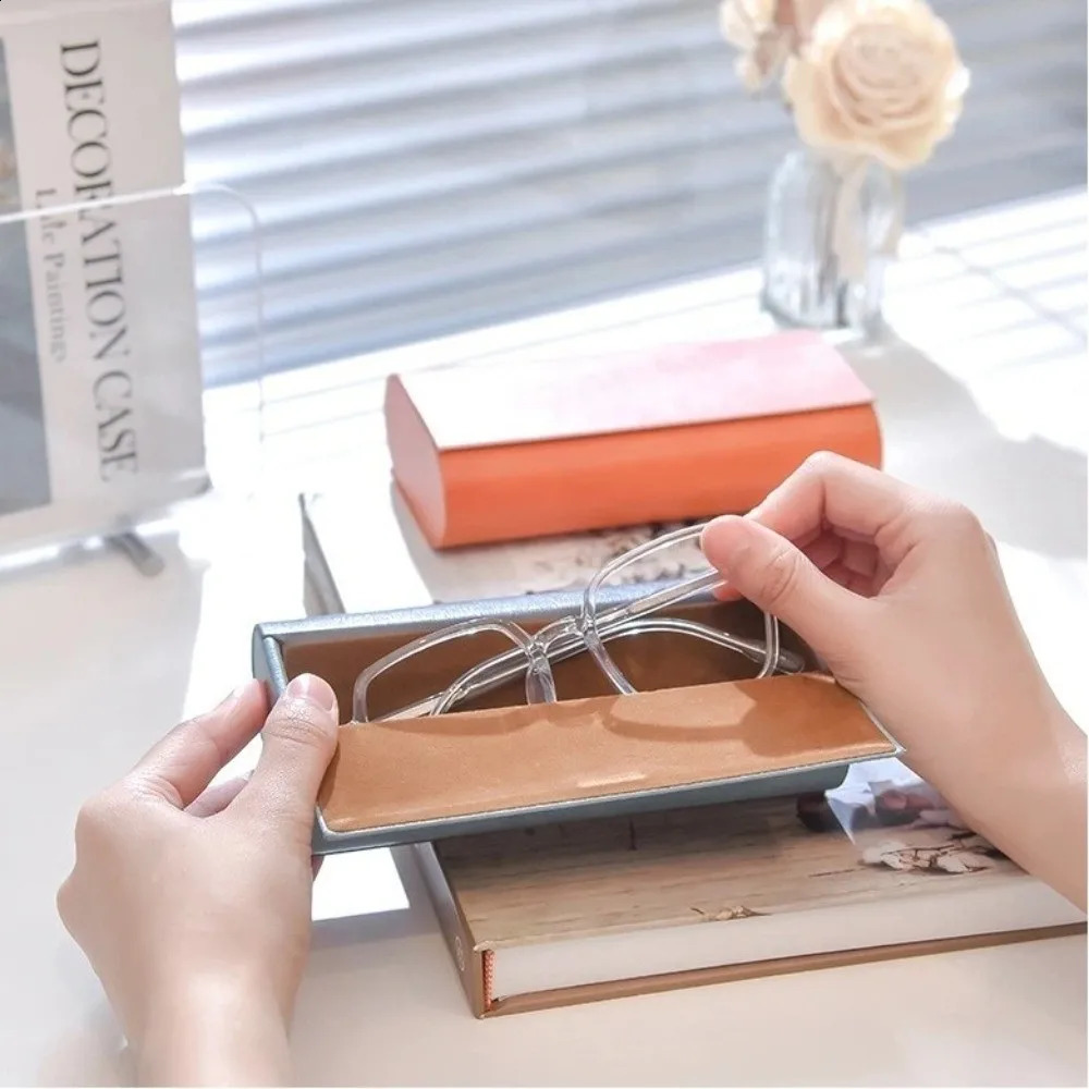 Double Layer Double Eyeglasses Case PU Leather Large Capacity Eyeglasses Holder Waterproof Scratch Resistant Glasses Case Women 260625 - view 4