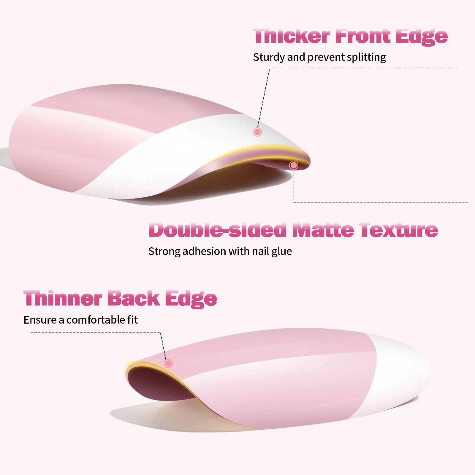 150PCS Coffin Almond Soft Gel Press on Nails 3 in 1 French Nail Tips Removeable 15 Sizes of Nail Art With n DIY False Nails 260626 - view 5