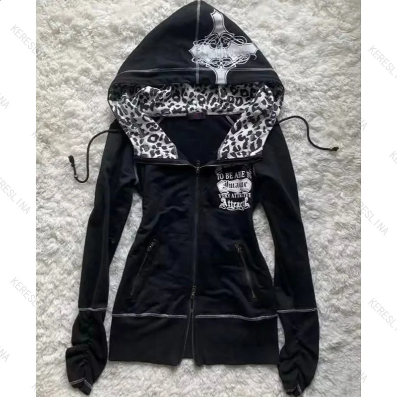 Millennium Y2k Spicy Girls Style Slimming Zipper Hoodie Autumn/Winter Gothic Vintage Fashion Streetwear Versatile Thin Hoodie em 260626 - view 3