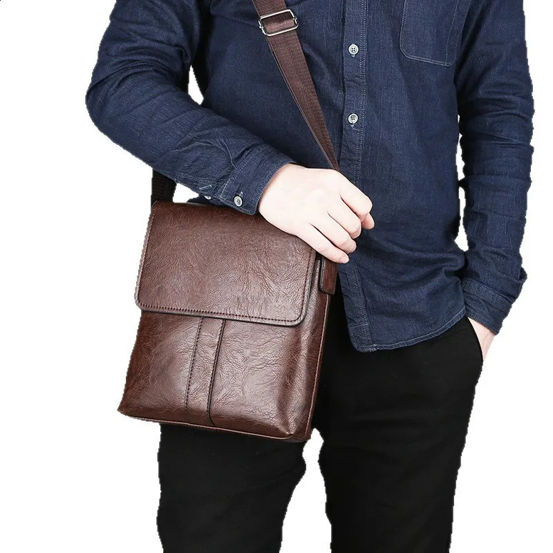 Soft leather shoulder bag mens business casual bag crossbody bag mens bag crossbody bag small leather bag hanging bag 260626 - view 6
