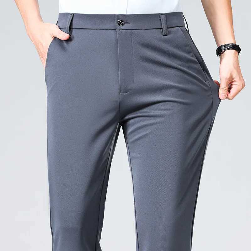 Fit Slim Mens Stretch Black Dress Pants Professional Office Trousers S260626 - view 4