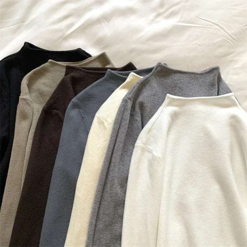 2026 Women Turtleneck Knitted Pullovers Solid Sweater Harajuku Korean Soft Warm Knitwear Autumn Winter Fashion Slim Jumpers Tops 260626