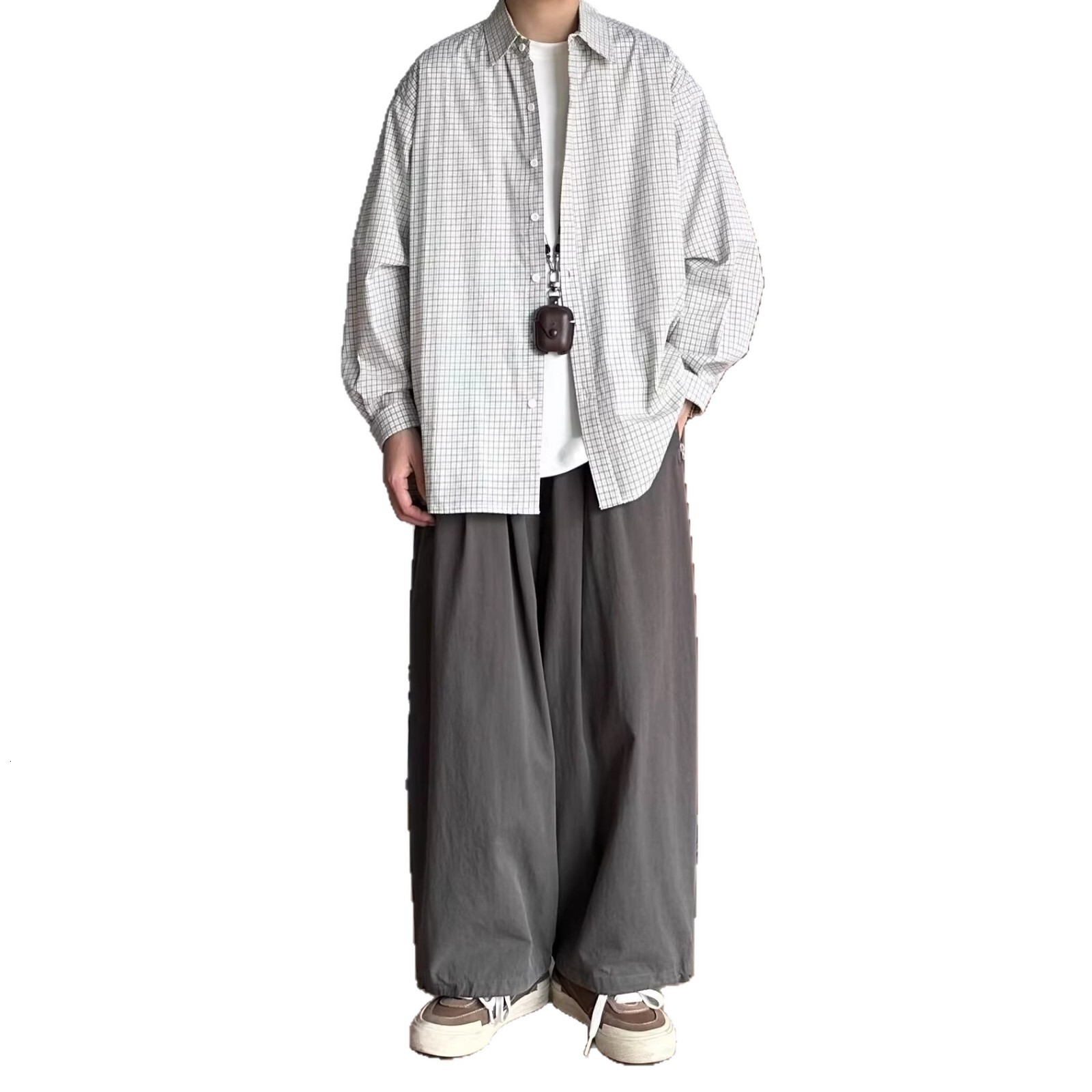 New Spring Autumn Japanese Retro Plaid Long-Sleeve For Men And Women, Elegant Loose Casual Versatile Shirt Jacket Trendy - view 6