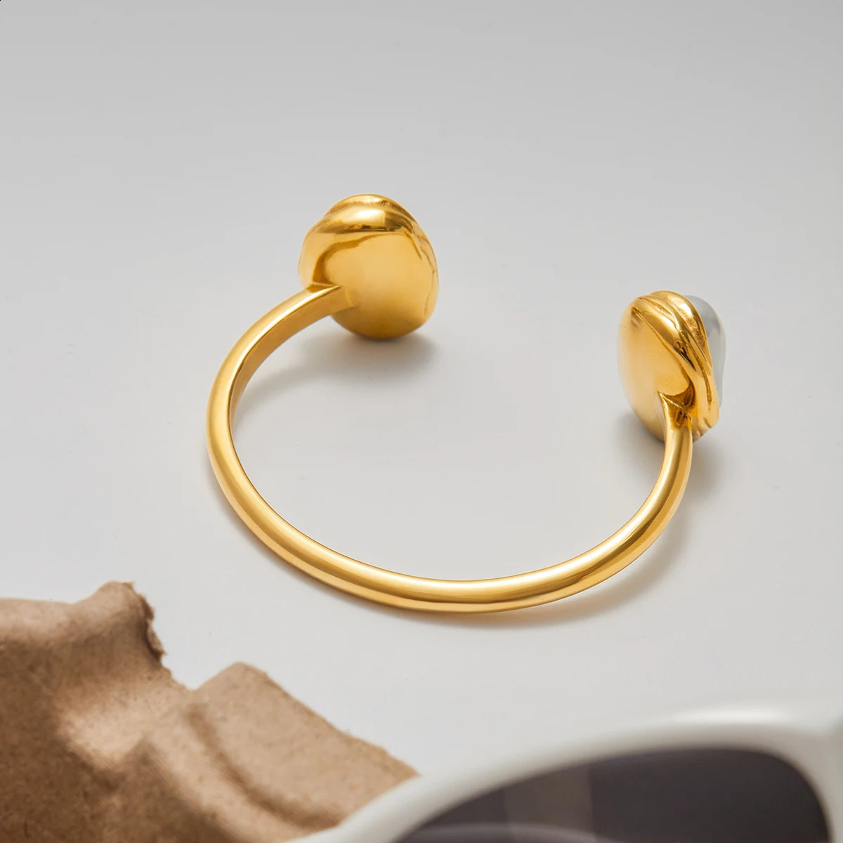 Yori Distinctive Special Shaped Resin Pearl Open Bracelet Bangle Gold Plated Fashion Women Trendy Jewelry Gifts Bijoux 260625 - view 6
