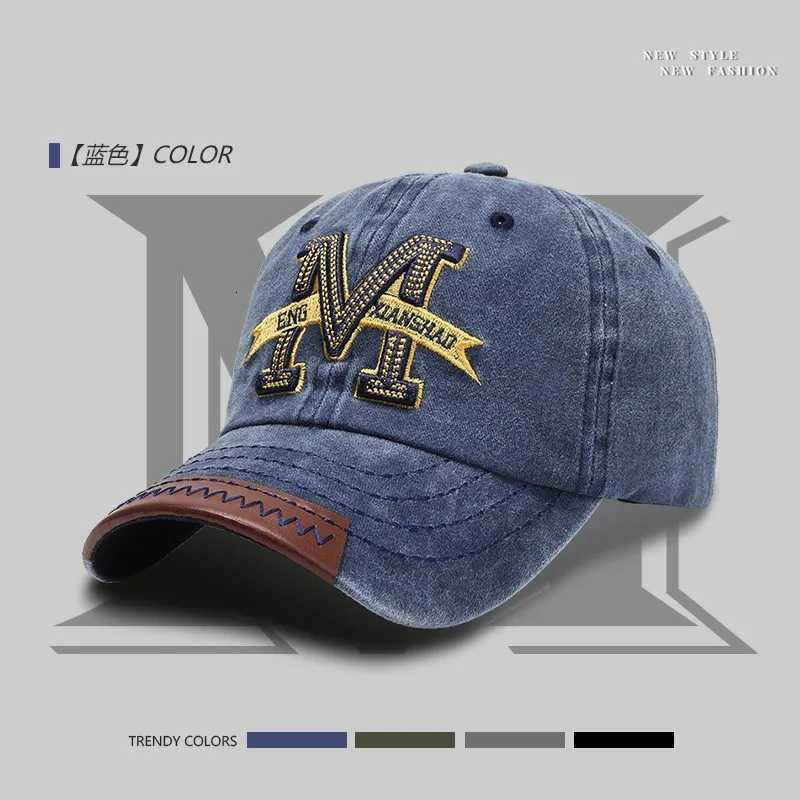 M Letter Embroidery Wash Unisex Baseball Caps Outdoor Adjustable Spring and Autumn Casual Sunscreen Hat M260626 - view 4
