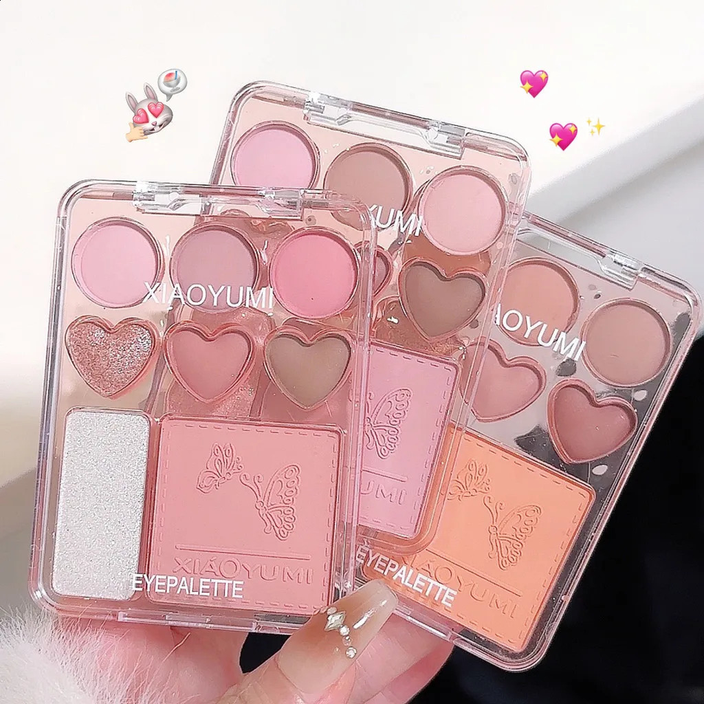 8-color love eye shadow plate sweetheart blush high-light integrated natural and long-lasting light shine eye shadow 260625 - view 7