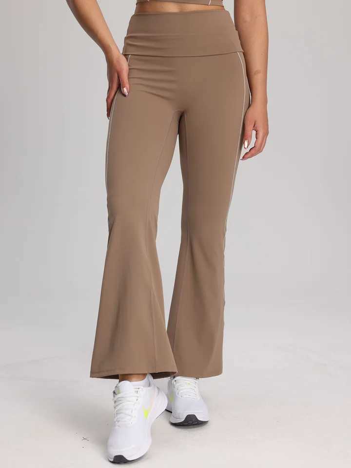 Flared Trousers Yoga-to-Street Chic Breathable Athleisure Fitness Pants Trendy Womens High-Waisted Yoga Gym Wear 4-Way Stretch M260626 - view 6