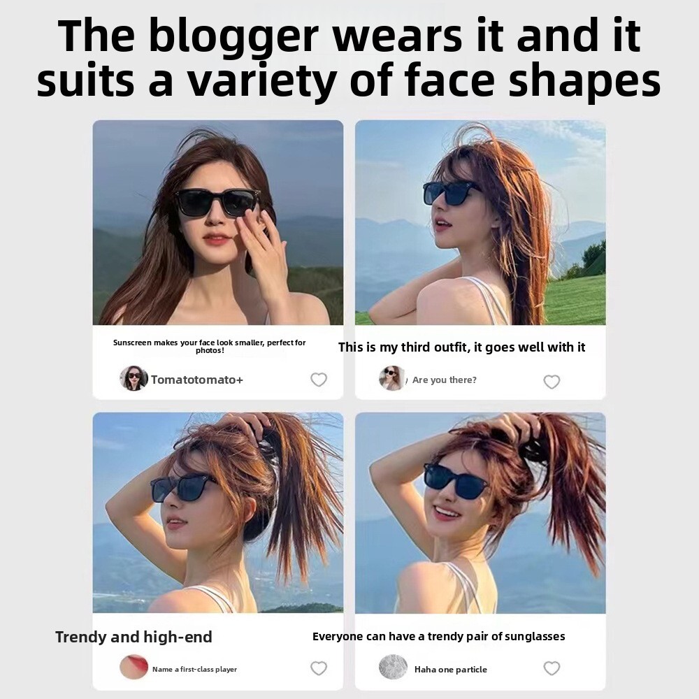 New GM Internet Celebrity Frame Women, Slimming Small Faces, High-End Retro Round Face Sun Protection Sunglasses for Men, Korean Version wholesale - view 4