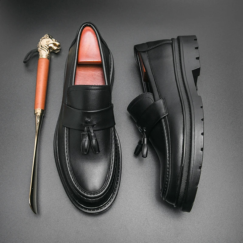 Spring Tassel Loafers Mens Casual Shoes Fashion Thick Bottom Formal for Men y Dress Moccasins Business 260624 - view 3