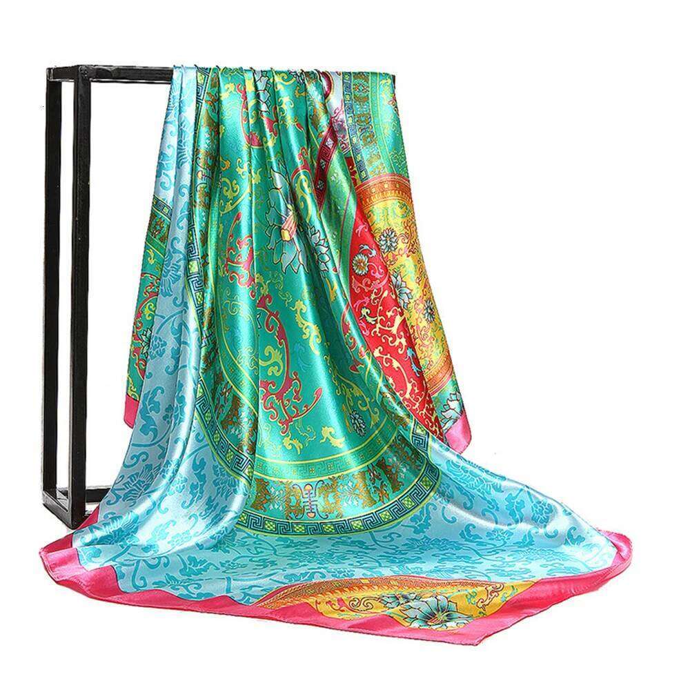 1pc Minimalist Bohemian Printed Satin Square Scarf New Women Fashion Bandana Headband for Daily Casual Elegant Headscarf Shawl 26Y06226 - view 5