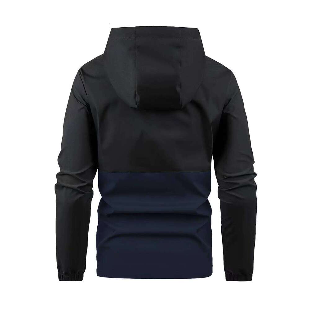 Men's Spring Autumn Winter Long Sleeve Jacket Hooded Patchwork Color Block Outdoor Fleece Lined Coat W260626 - view 5