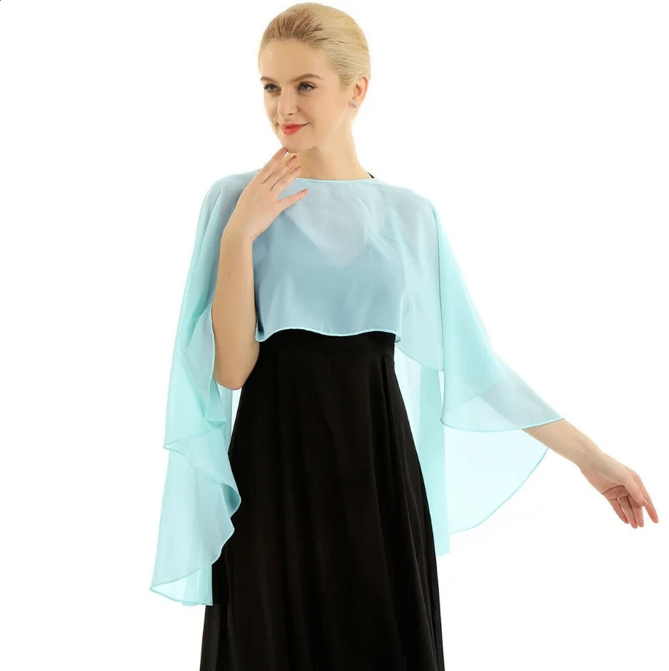 Elegant Chiffon Wedding Wrap for Women Evening Capes Bridal Jacket Accessories 260625 - view 5
