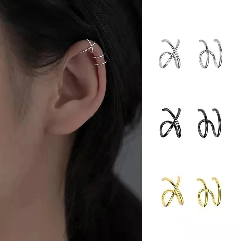Stainless Steel Clip Earrings for Women High Quality Creative Simple C NonPiercing Ear Cuff Buckle Trend Jewelry Gift 260623 - view 7