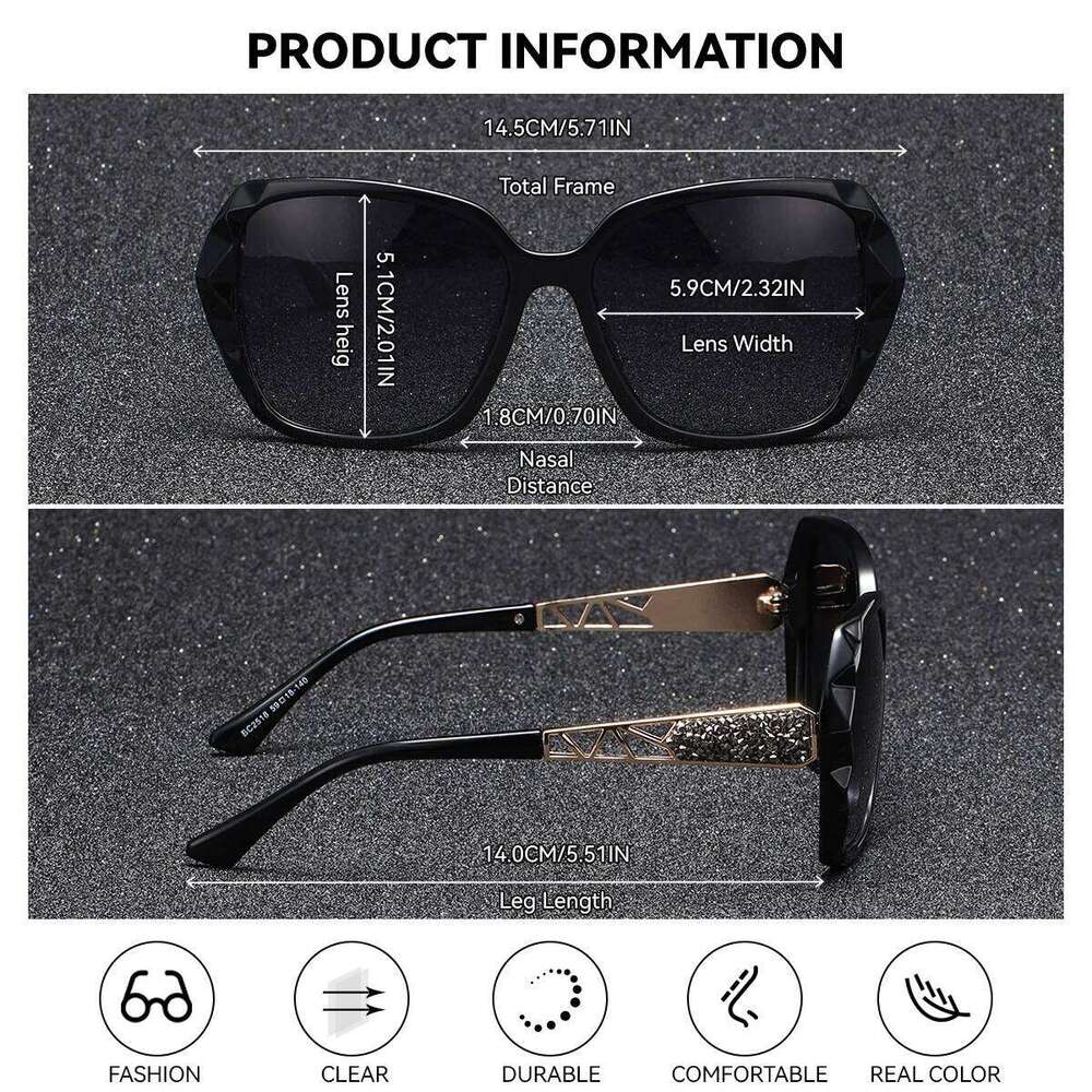 BARCUR Trendy Polarized Butterfly PC Transparent Large Frame Hollow Out Mirror Leg Leisure UV Women Sunglasses 26Y0626 - view 3