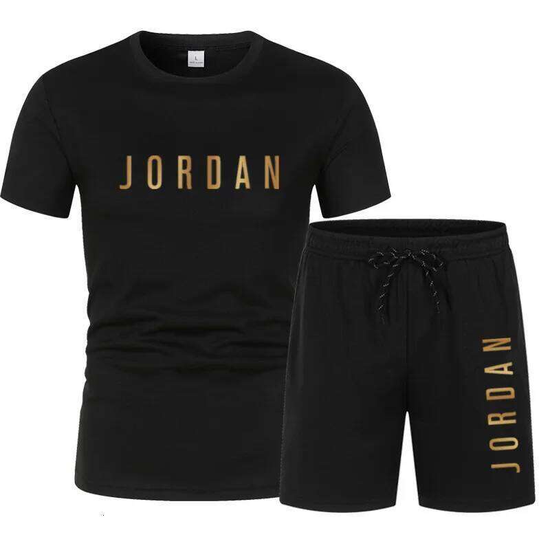 Summer Fashion Trendy Casual Sports Two Piece Youth Men's Short sleeved T-shirt+Shorts Set 26Y0626 - view 1