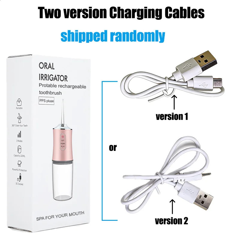 Portable Cordless Water Flosser USB Rechargeable Smart Electric Oral Irrigator w4 Jet Tips 3 Modes for Teeth Braces Care 260626 - view 7