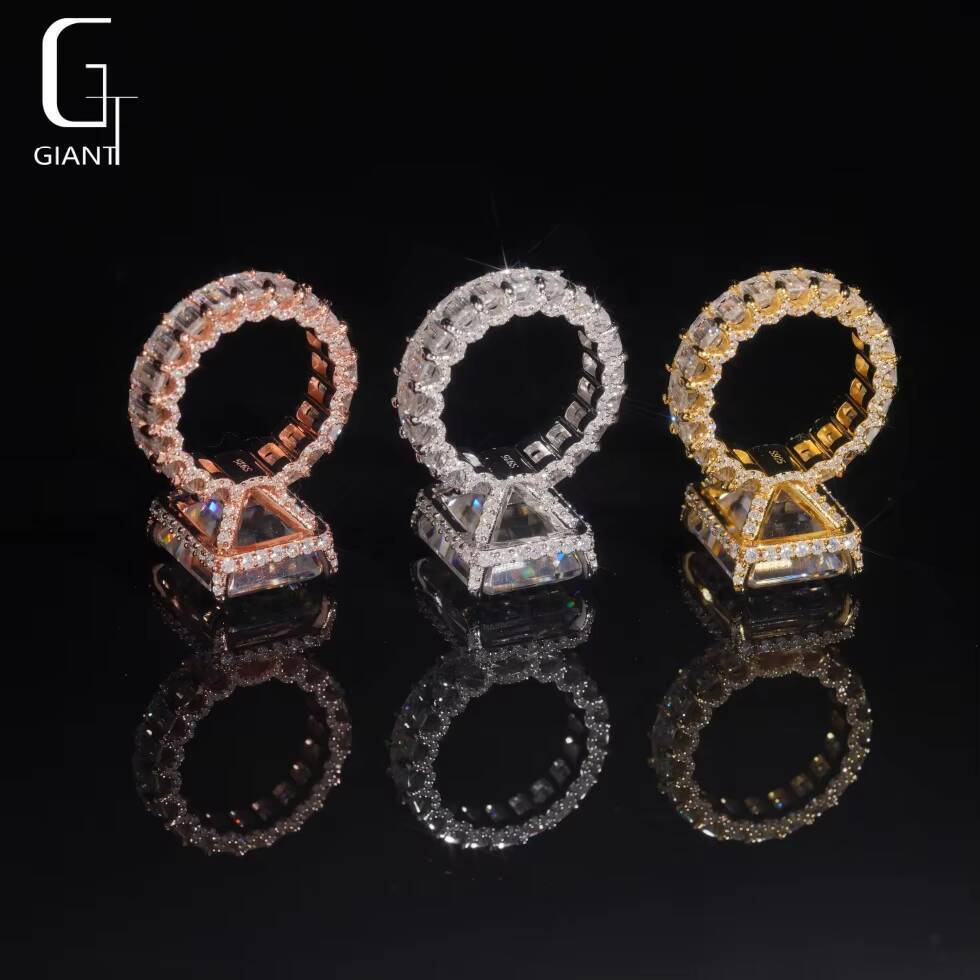 Luxury Iced Out Heart Ring Hip Hop Fine Moissanite Jewelry Past Diamond Tester 925 Sterling Silver Vvs Moissanite Rings Men - view 4