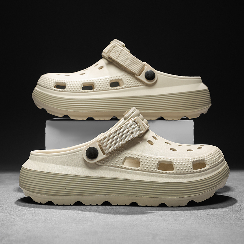 Gradient Chunky Platform Clogs Adjustable Webbing Strap Soft EVA Anti Slip Hollow Out Beach Shower Casual Sandals - view 6
