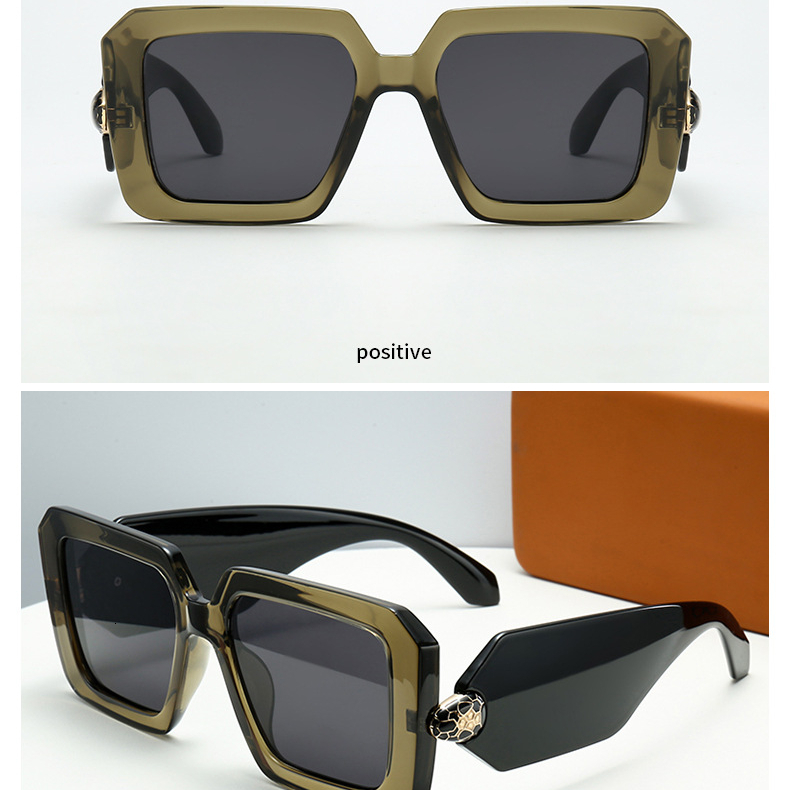 Female Designer's Personalized Street Style Snake Head Wide Leg Sunglasses With Sun Protection Frame European And American Fashion Box Sunglasses - view 9