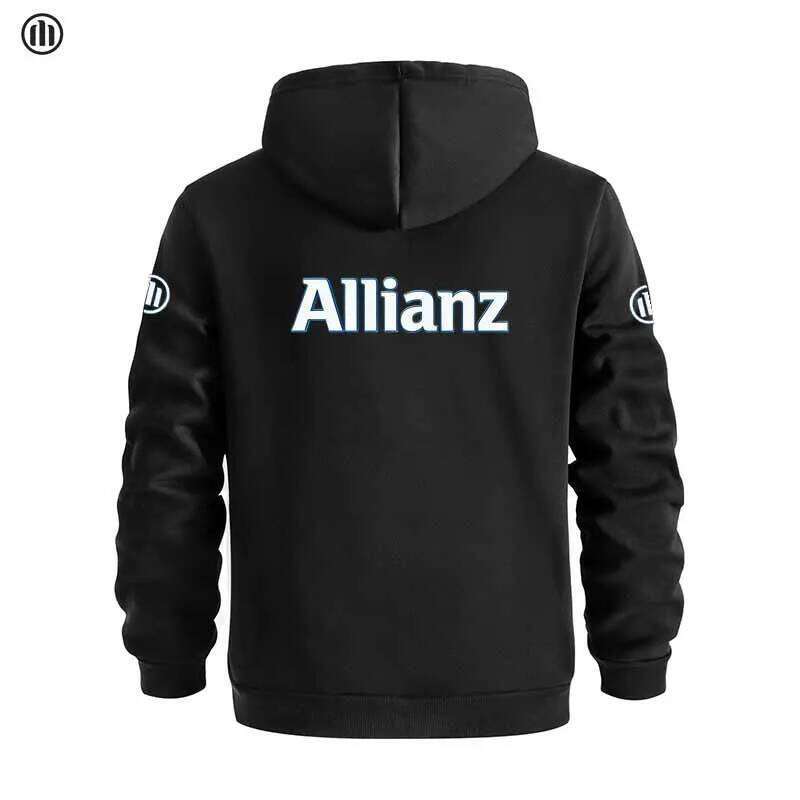 Allianz's new European men's sports sweatshirt, featuring zipper and pocket design, a cap-style solid-colored top, classic loo W260626 - view 7