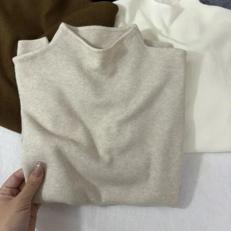 2026 Women Turtleneck Knitted Pullovers Solid Sweater Harajuku Korean Soft Warm Knitwear Autumn Winter Fashion Slim Jumpers Tops 260626 - view 5