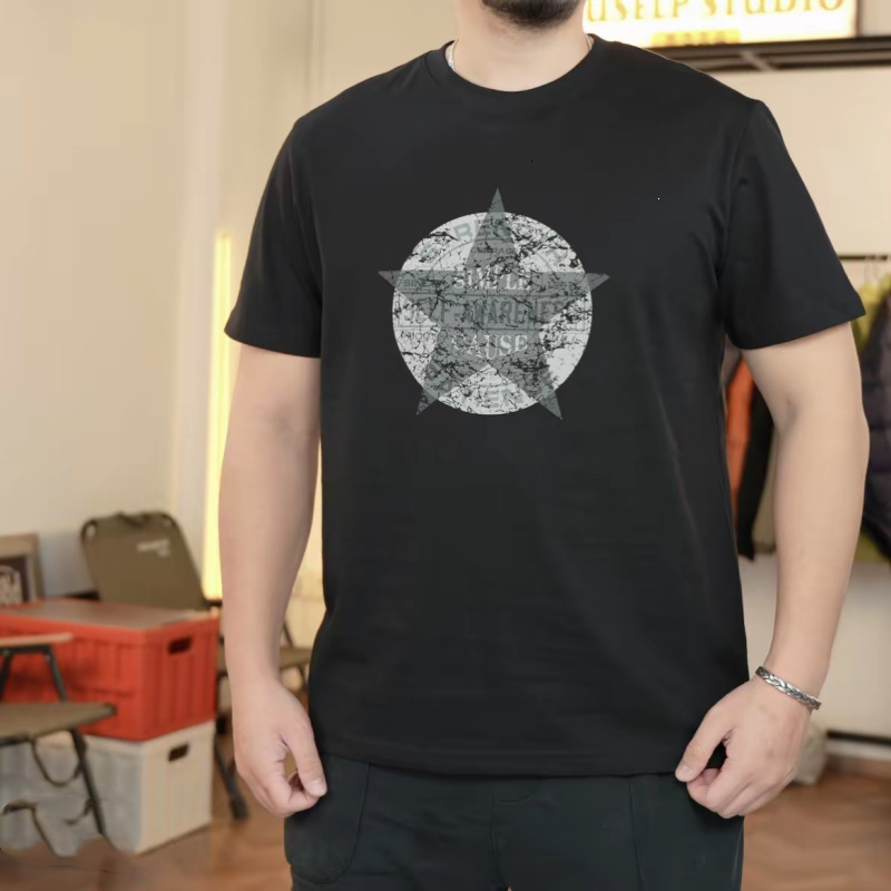 2026 Summer Main Product: Men's Casual Trendy Silk-Printed Light Cotton Short-Sleeve T-Shirt Men Round-Neck Pullover - view 3