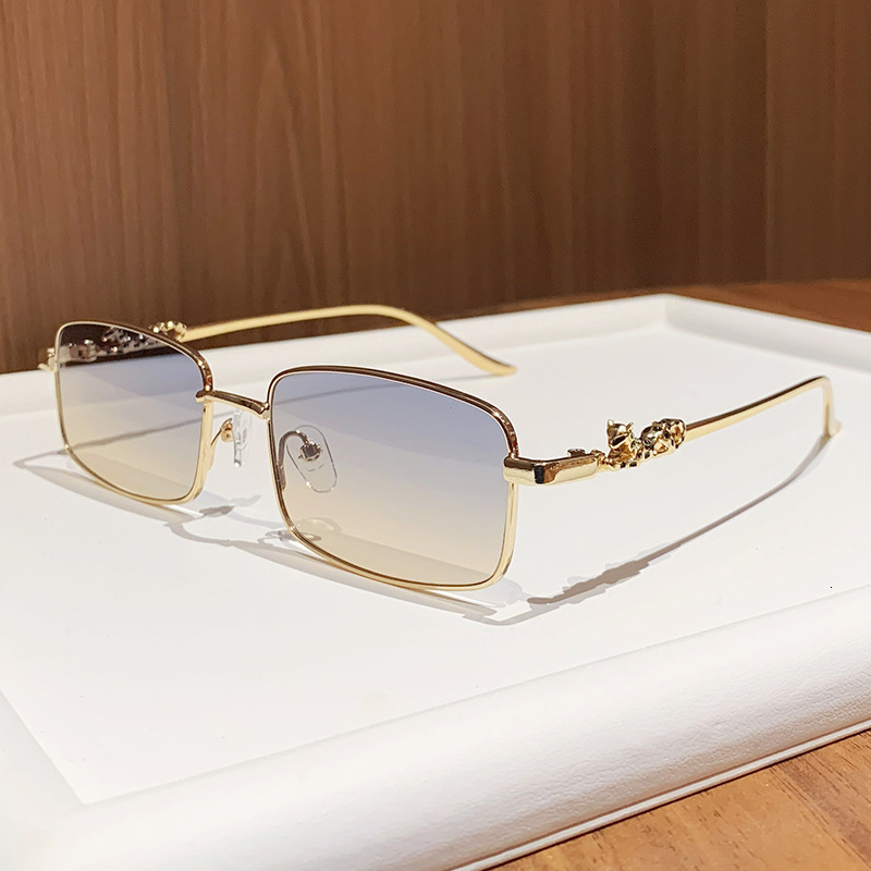 2026 New European And American Designer Trendy Luxury Cardhome Full Frame Sunglasses Men's Metal Leopard Head Box Sunglasses Women's Leopard - view 9