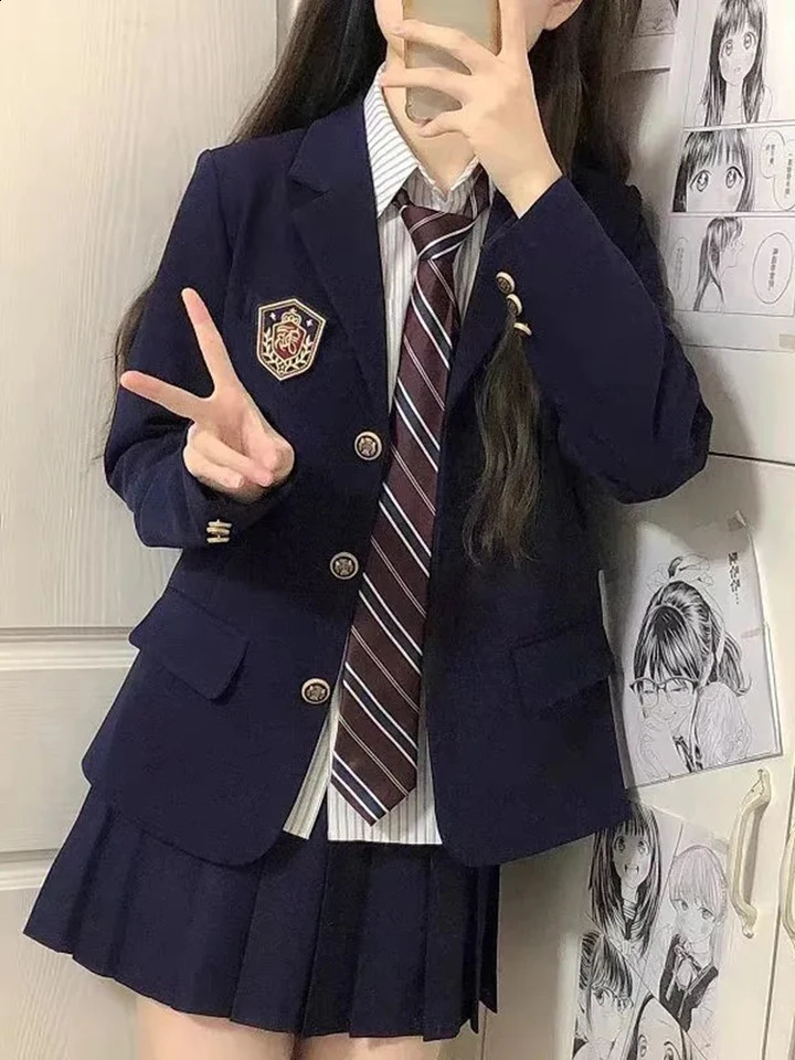 Japanese Jk Uniform Blazers Women Harajuku Epaulet Sweet Preppy Fashion Suit Jacket Fall Student Casual Button 3D Decorate Coats 260626 - view 5