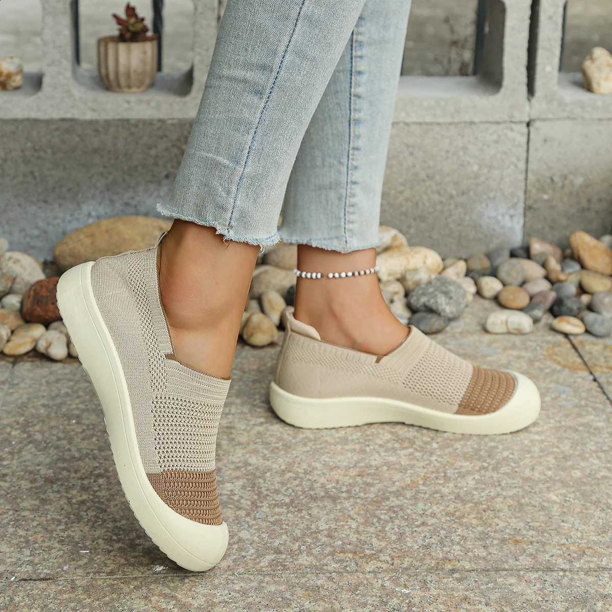 Womens shoes Retro Dualtone Slipon Shoes Breathable Soft Sole for Comfort Summer Fashion Footwear Versatile Colorways 260626 - view 7