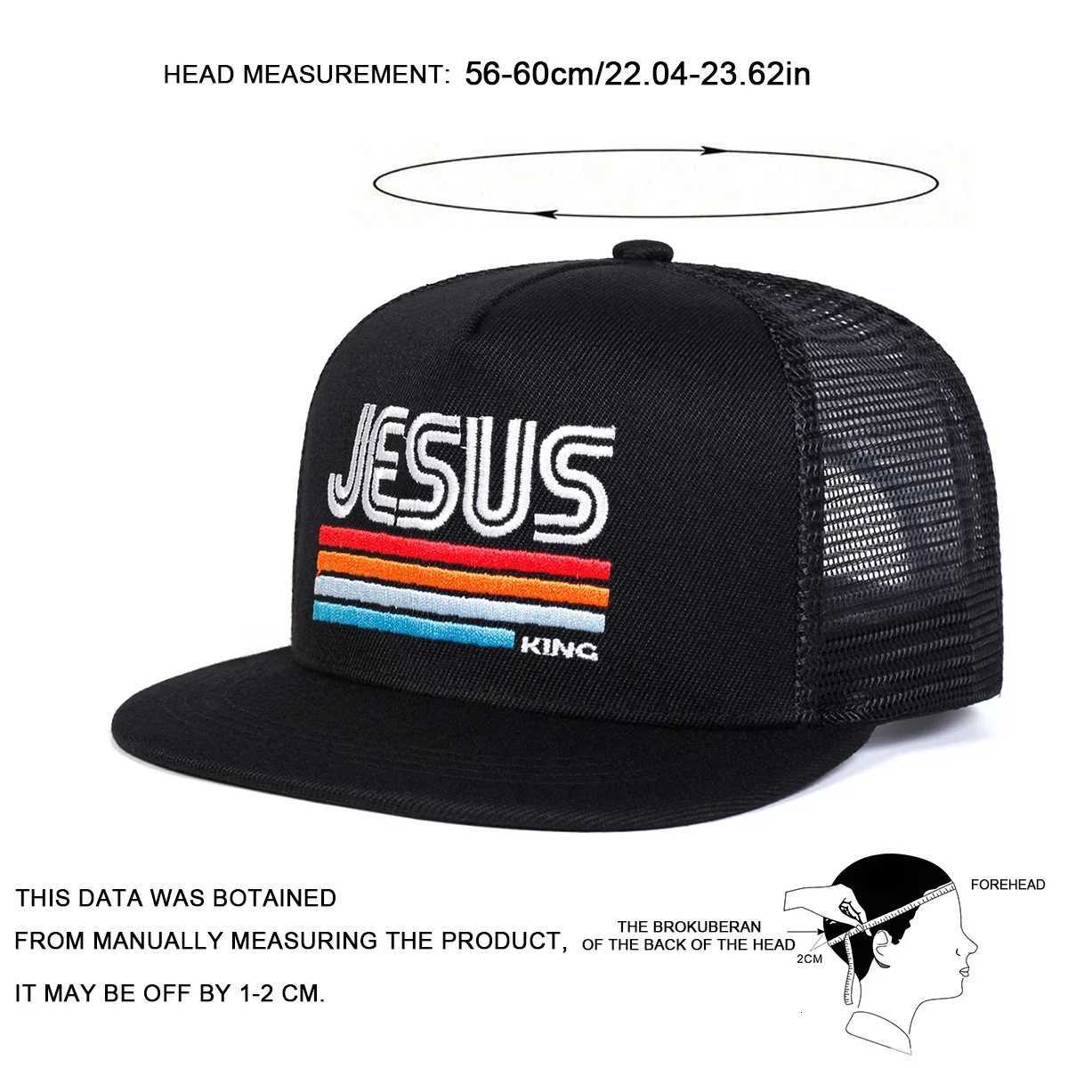 JESUS Letter Embroidery Hip-hop Unisex Net Hats Spring Summer Outdoor Adjustable Casual Baseball Caps Sunscreen Hat Sports M260626 - view 3