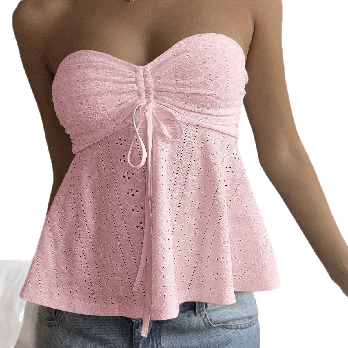 Women's Clothing High-End Sweet And Spicy Style Strapless Slim-Fit Sleeveless Top Sleeveless Top Sexy Suspenders tube top - view 6