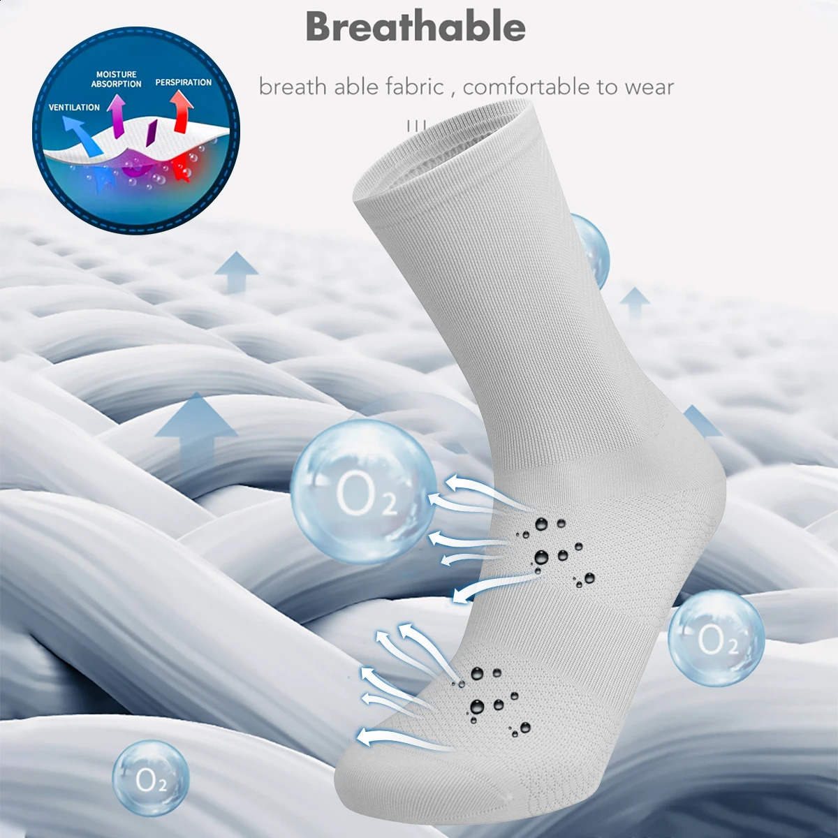 5 Pairs Cycling Socks Men Women Breathable Crew Bike Running Fashion Compression Climbing Travelling Walking Hiking 260622 - view 3