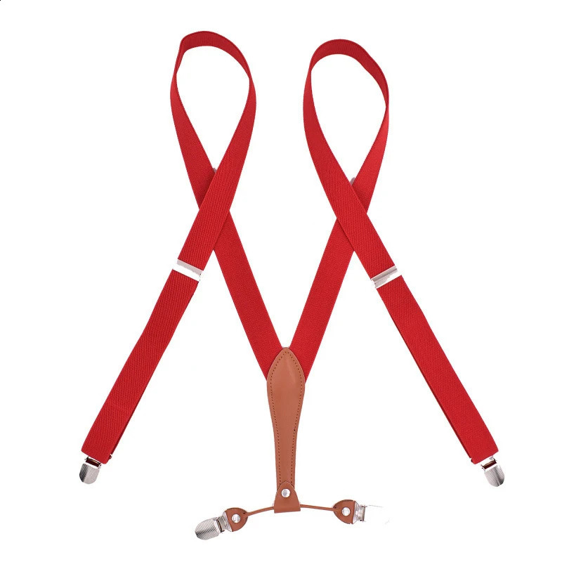 Fashion Suspenders for Men Women 25cm Wide X-back 4 Clips Adjustable Elastic Trouser Braces Straps Gifts for Dad Husband 260626 - view 7