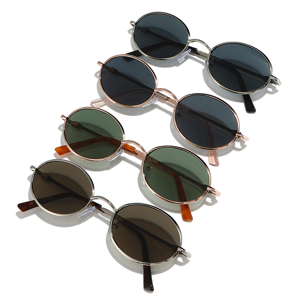 2026 New Metal Old Money Style Large Frame Oval Sunglasses Fashionable Men Women, Popular For Influencers And Street Photography - view 3