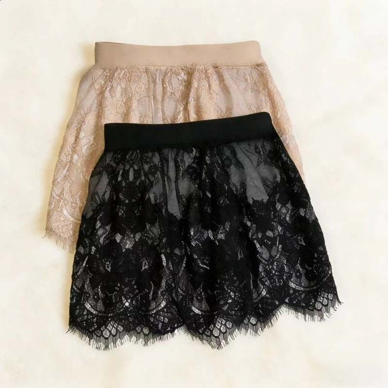Miniskirt Sexy Transparent Lace Mesh Skirt Shirt Extender Women Summer Mini Black White Short Micro Ladies Underskirt 260626 - view 4