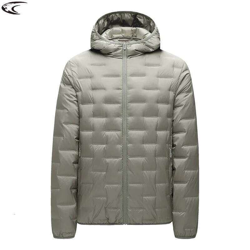 LNGXO Down Jacket Men Camping Hiking Mountaineering Lightweight Padding Coat Winter Waterproof Windproof Warm Hooded Windbreaker W260626