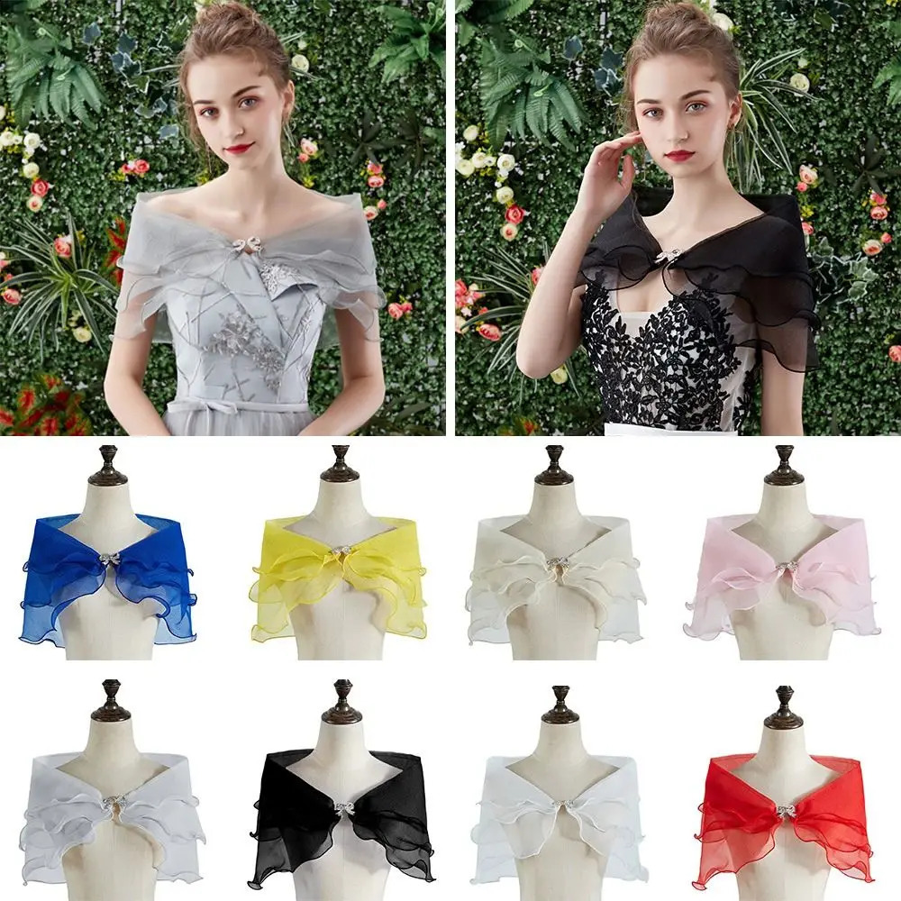 Fashion Tulle Lace Shawl Lace Short Sleeve Shrug Bridal Wedding Cape Elegant Evening Dress Shawl Party Shawl Banquet Dress Cloak 260625 - view 6