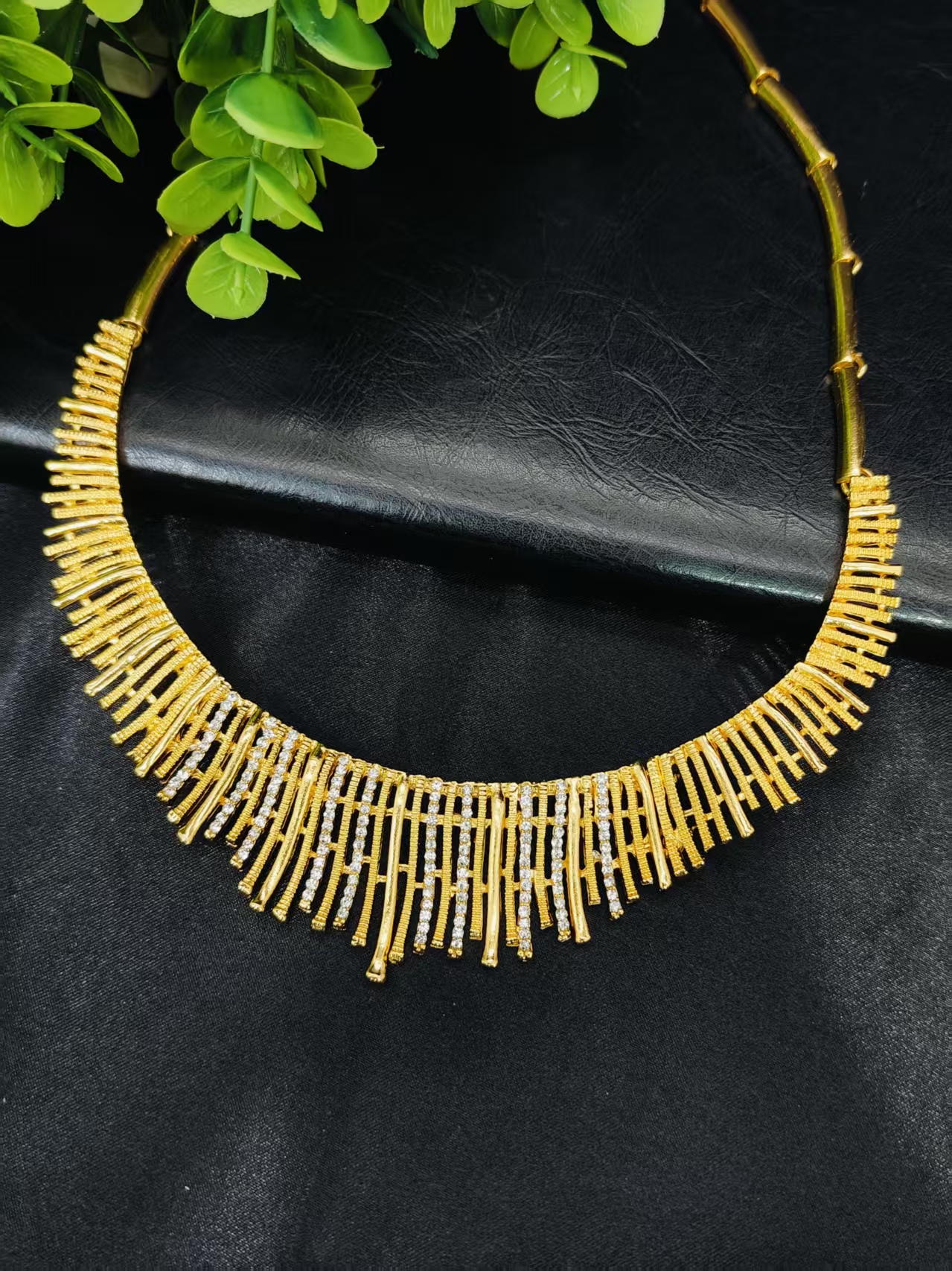 Nigerian Flower Necklace Earrings Jewelry Sets For Women Fashion 24K Gold Color Wedding Bracelets Indian Rings Bridal Gift - view 4