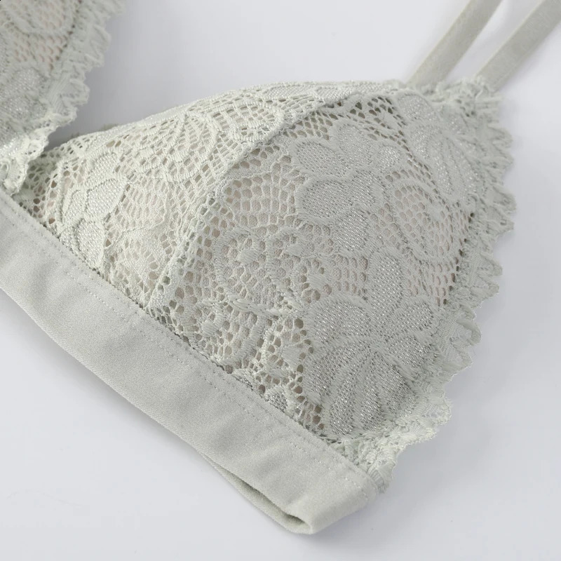 Women Lace Bra And Panties Set Vneck Push Up Bralette Sexy Lingerie Low Waist Briefs Female Nonwire Brassiere Underwear 260626 - view 6